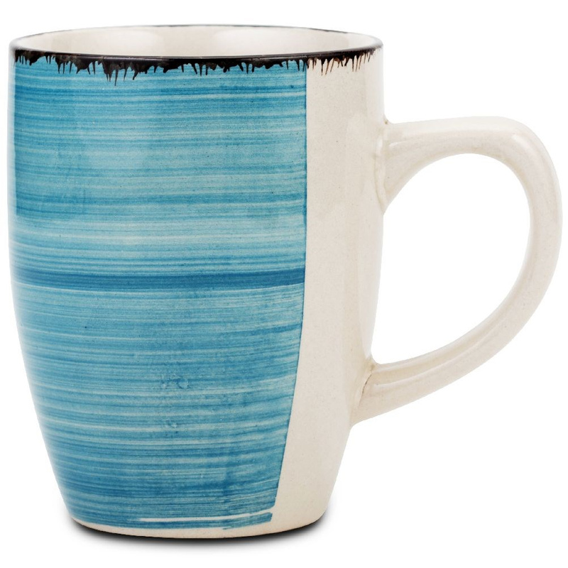 Kubek ceramiczny z uchem do picia kawy herbaty FADED BLUE 355 ml